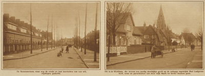 871042 Collage van 2 foto's betreffende de wijk Elinkwijk in Zuilen, met gezichten in de Bessemerlaan en de Wattlaan.